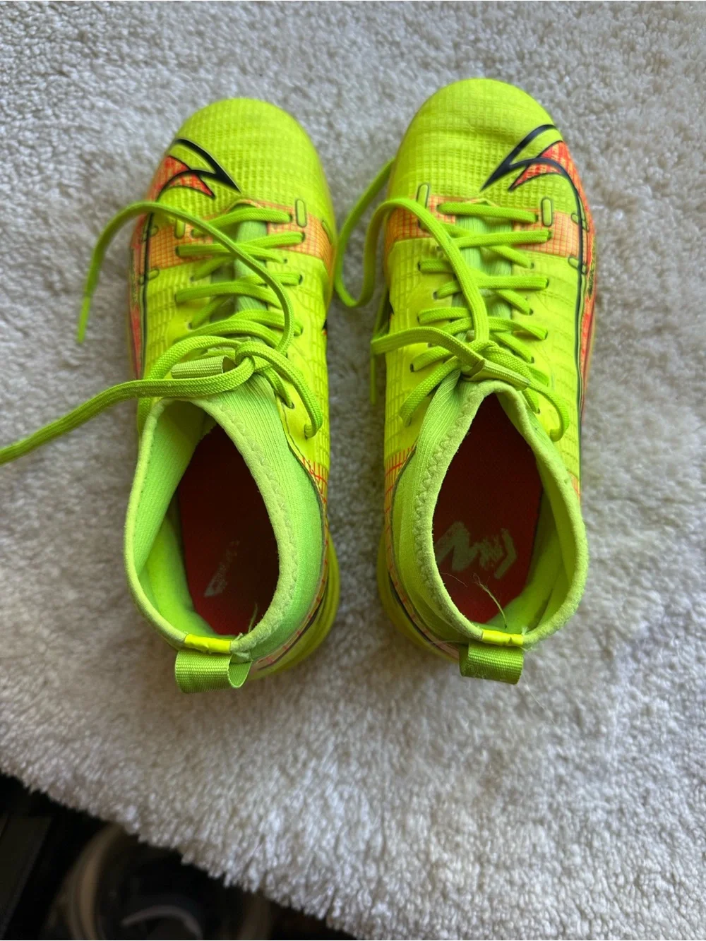 Nike Kids Mercurial Superfly 8 Academy TF Soccer Sneakers - Neon Yellow 1Y
